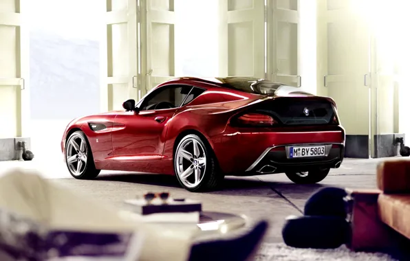 Picture Red, Machine, Garage, Car, 2012, Car, Bmw, Wallpapers
