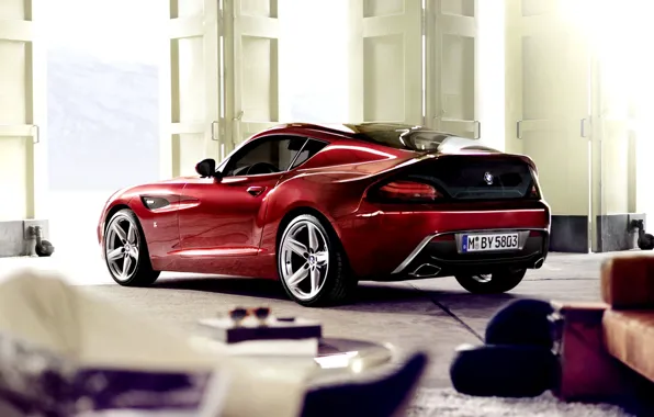 Red, Machine, Garage, Car, 2012, Car, Bmw, Wallpapers