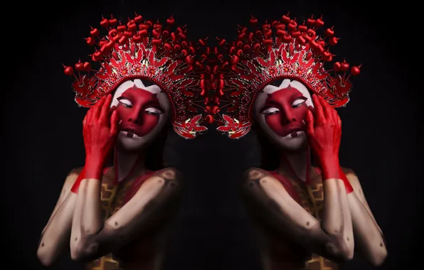 Picture girl, style, mask