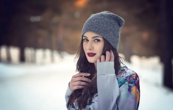 Look, girl, model, cap, Claudia