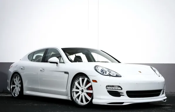 Porsche, Panamera, white