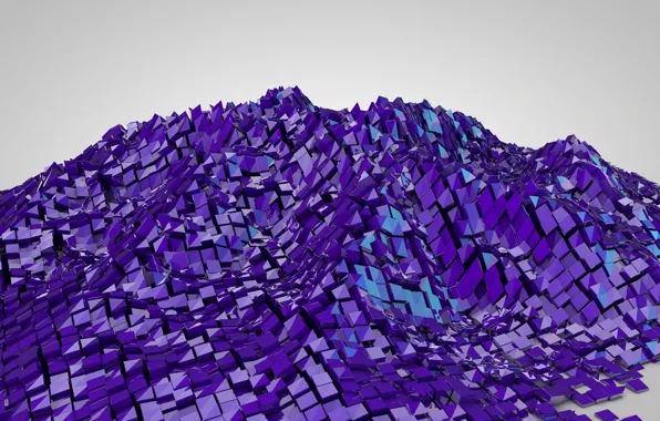 Reflection, mountain, slide, cube, cube, relief