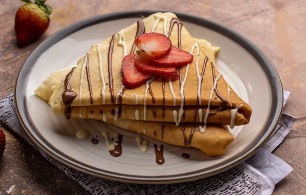 Chocolate, strawberry, pancakes, cakes