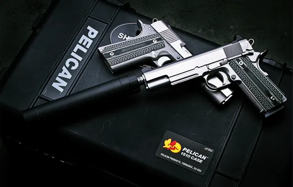 Gun, weapon, silencer, Dan Wesson, ACP pistol, Dan Wesson M1911