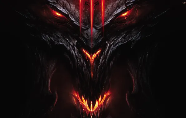 Picture demon, Devil, Diablo 3, Diablo III, face and head