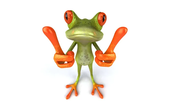 Picture graphics, frog, Free frog 3d, finger