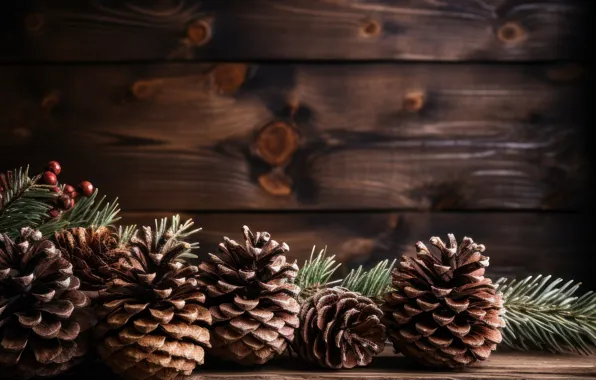 Branches, the dark background, tree, Board, Christmas, New year, needles, bumps