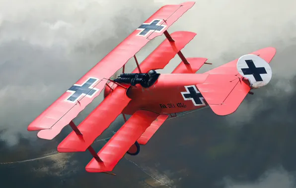 ART, WW1, AVIATION, BIPLANE, AIRPLANE, RED BARON