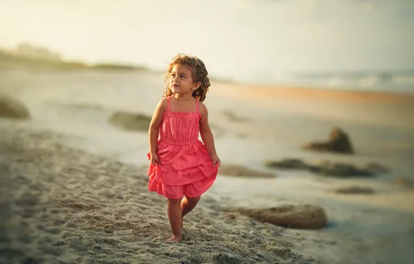 Picture sand, dress, girl