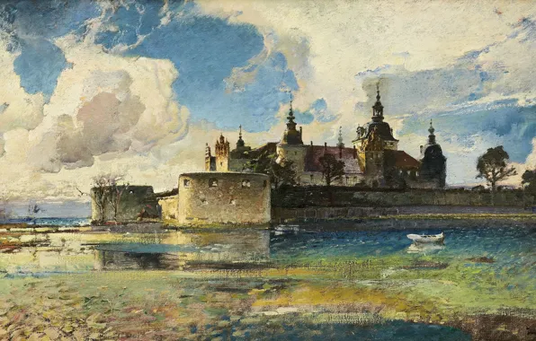 1923, Swedish artist, Swedish painter, oil on canvas, Kalmar Castle, Ivan Hoflund, Ivan Hoglund, Kalmar …