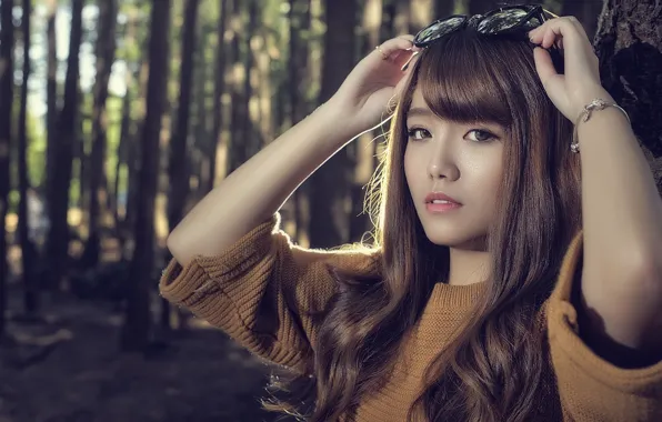 Face, background, model, hair, glasses, cutie