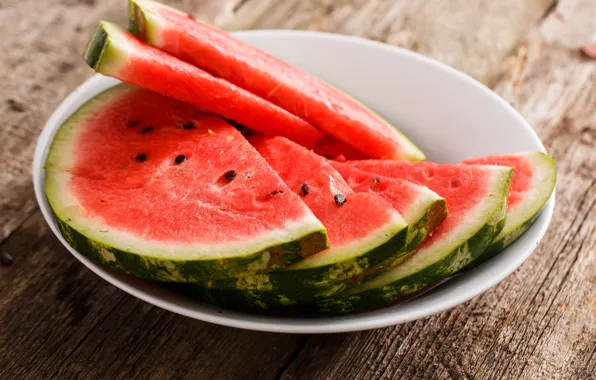 Picture watermelon, bowl, seeds, slices