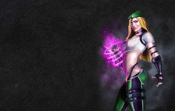 Girl, takes, Mortal Kombat, Sonya Blade, Sonya Blade, dark black background