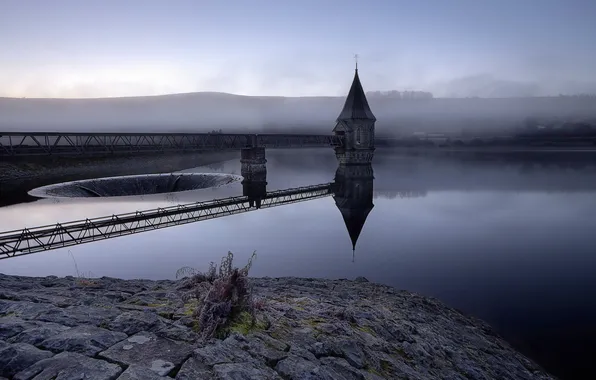 Landscape, lake, the evening