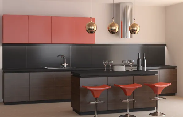 Design, furniture, interior, kitchen, modern