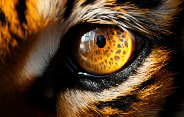 Picture Look, Tiger, Eyes, Predator, The pupil, Digital art, Big cat, AI art