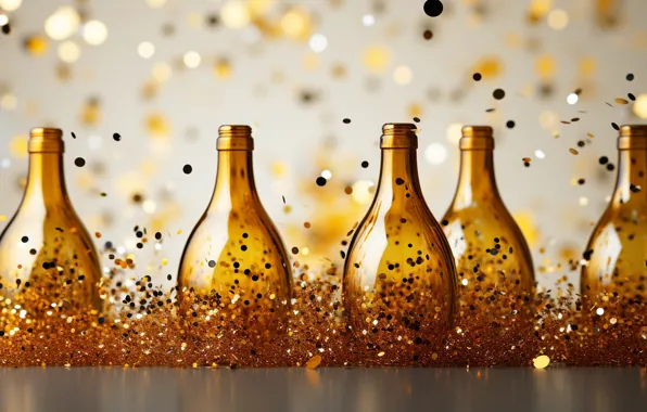 Holiday, wine, sequins, mask, Christmas, alcohol, New year, bottle