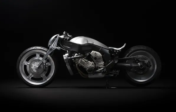 Picture the concept, motorcycle, the dark background, BMW k1600 custom