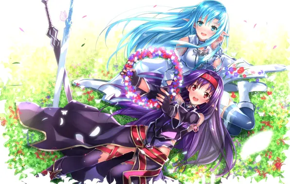 Anime, art, Sword Art Online, Asuna Yuuki, Yuuki Konno