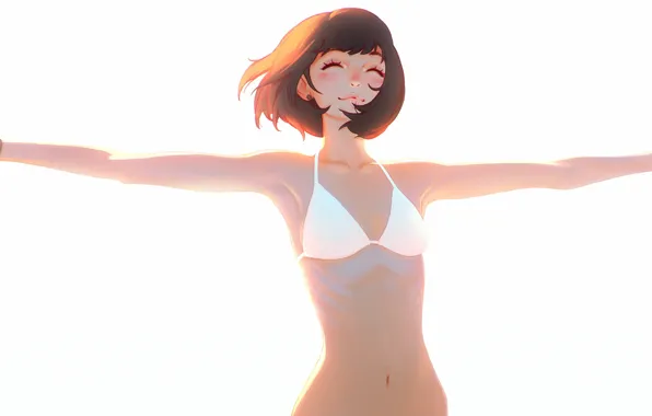 Girl, summer, devianart, art, ilya kuvshinov