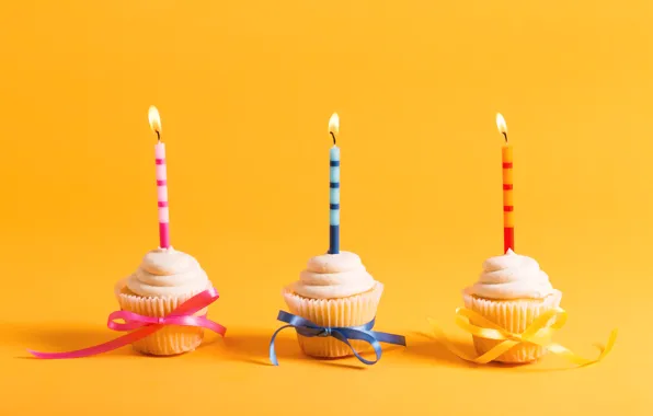 Candles, colorful, cake, Happy Birthday, cupcake, cupcake, celebration, decoration