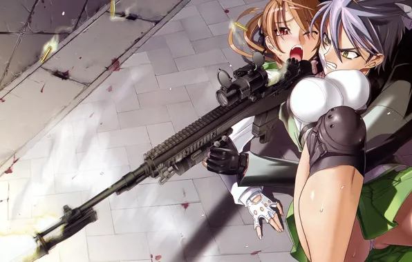 Chest, rifle, Takashi Komuro, Ray Miyamoto, School Of The Dead, Highschool of the Dead