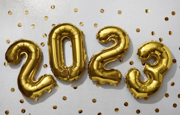 Holiday, Shine, figures, New year, gold plated, light background, gold, date