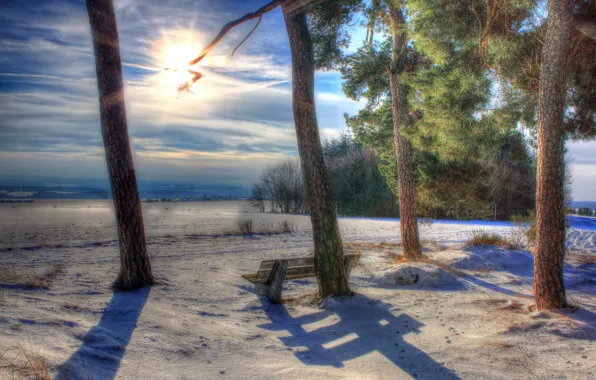 Landscape, Winter, Germany, Landkern