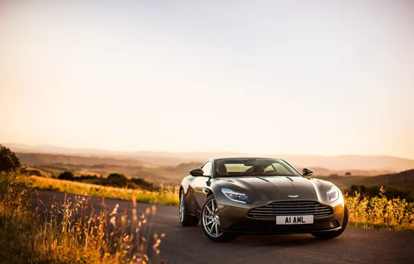 Road, the sky, Aston Martin, supercar, supercar, road, the front, DB11