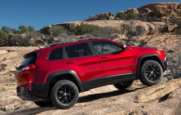 Picture red, jeep, SUV, Jeep, Cherokee, Trailhawk