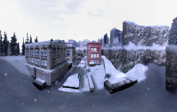 Picture snow, snow, Counter Strike, Full HD, Counter Strike, CS 1.6, de_survivor