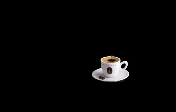 Picture coffee, Cup, black background