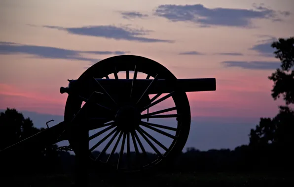 Picture weapons, wheel, silhouette, gun