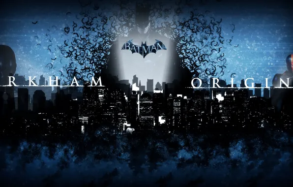 Picture Black, Night, The city, Snow, Mouse, Batman, Batman: Arkham Origins, Volatile