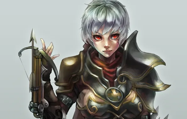 Picture girl, beauty, League of Legends, crossbow, riven, Exile