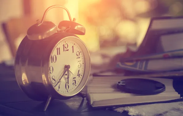 Picture macro, time, style, retro, dawn, watch, books, morning