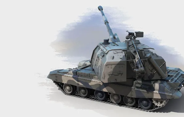 Figure, art, SAU, 2S19, Msta-S, the object 316, modern Russian 152-mm divisional self-propelled howitzer