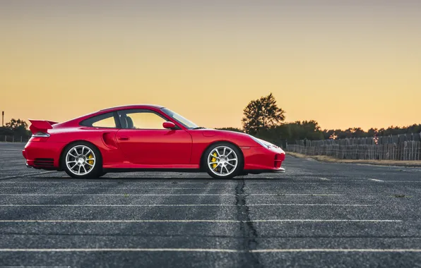 Picture red, 911, Porsche, profile, red, Porsche, GT2, 996