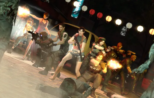 Picture vector, Resident Evil, leon kennedy, jill valentine, Rebecca Chambers, chris redfield, ada wong, claire redfield