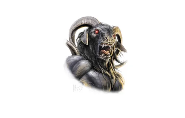 Fear, wool, the demon, mouth, fangs, horns
