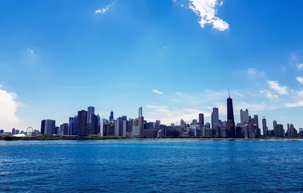 The city, skyscrapers, Chicago, Michigan, usa, chicago, Illinois