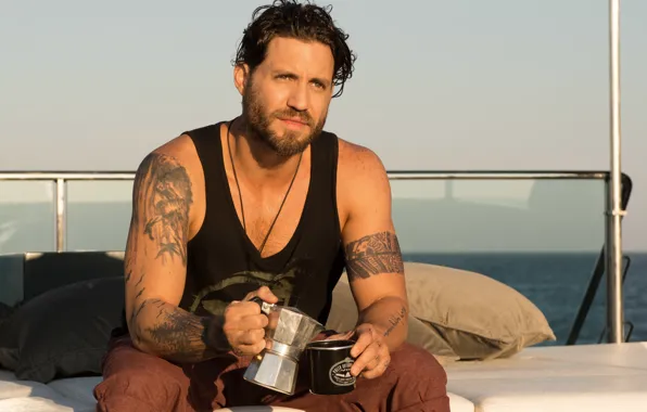 Picture sea, frame, yacht, Mike, tattoo, tattoos, Edgar Ramirez, On the crest of a wave