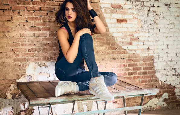 Shoes, photoshoot, Selena Gomez, clothing collection Neo, brand Adidas