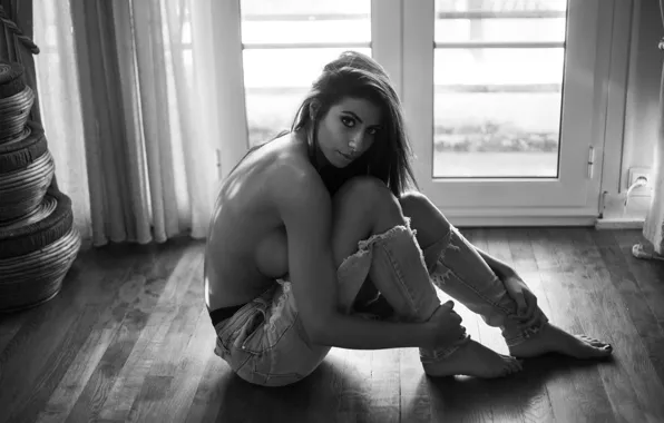 Chest, look, girl, sexy, pose, model, body, Windows