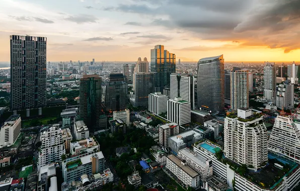 City, twilight, thailand, bangkok