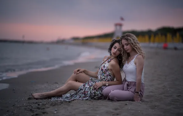 Picture beach, girl, the evening