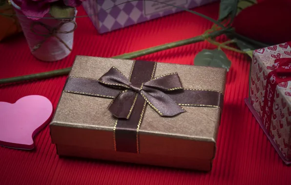 Flowers, gift, Holiday, bow