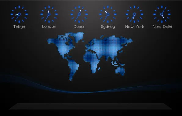 Time, map, black background, texture, different cities