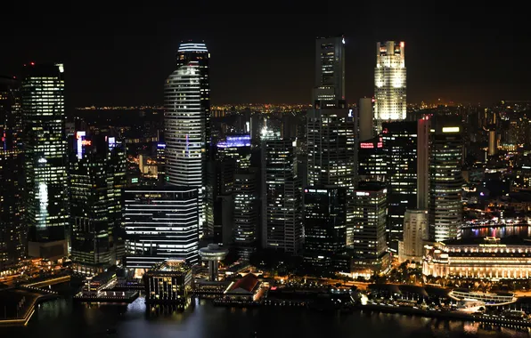 Picture skyline, night, architecture, building