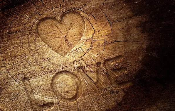 Picture love, wood, Heart
